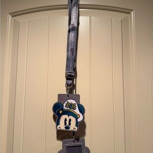 Disney Navy & Gray Mickey Mouse Lanyard Badge Holder